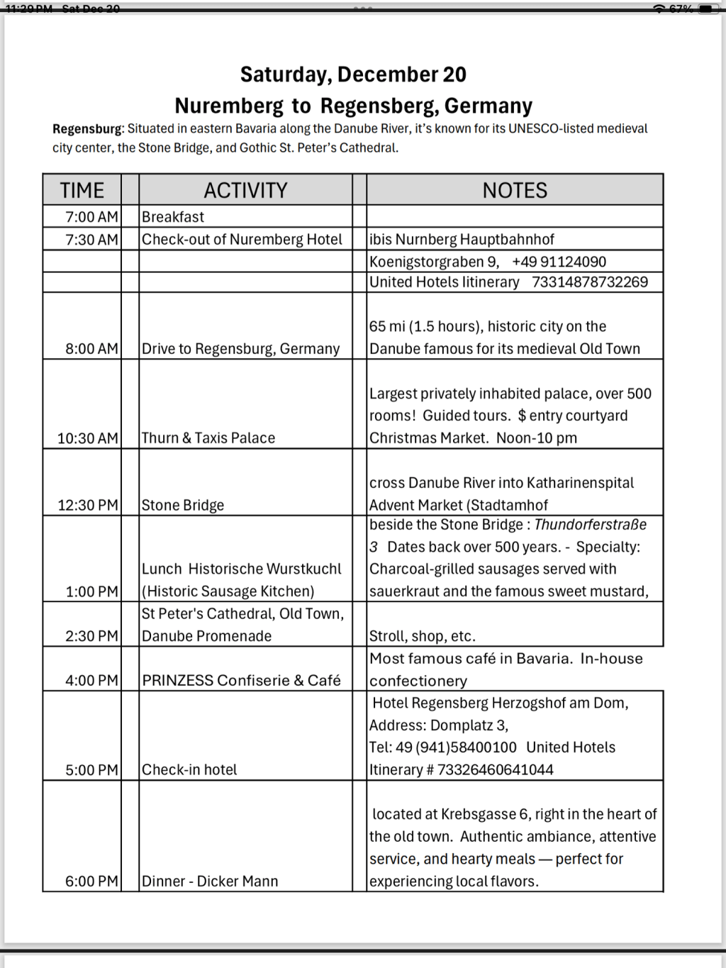 Saturday, December 20,&nbsp;2025