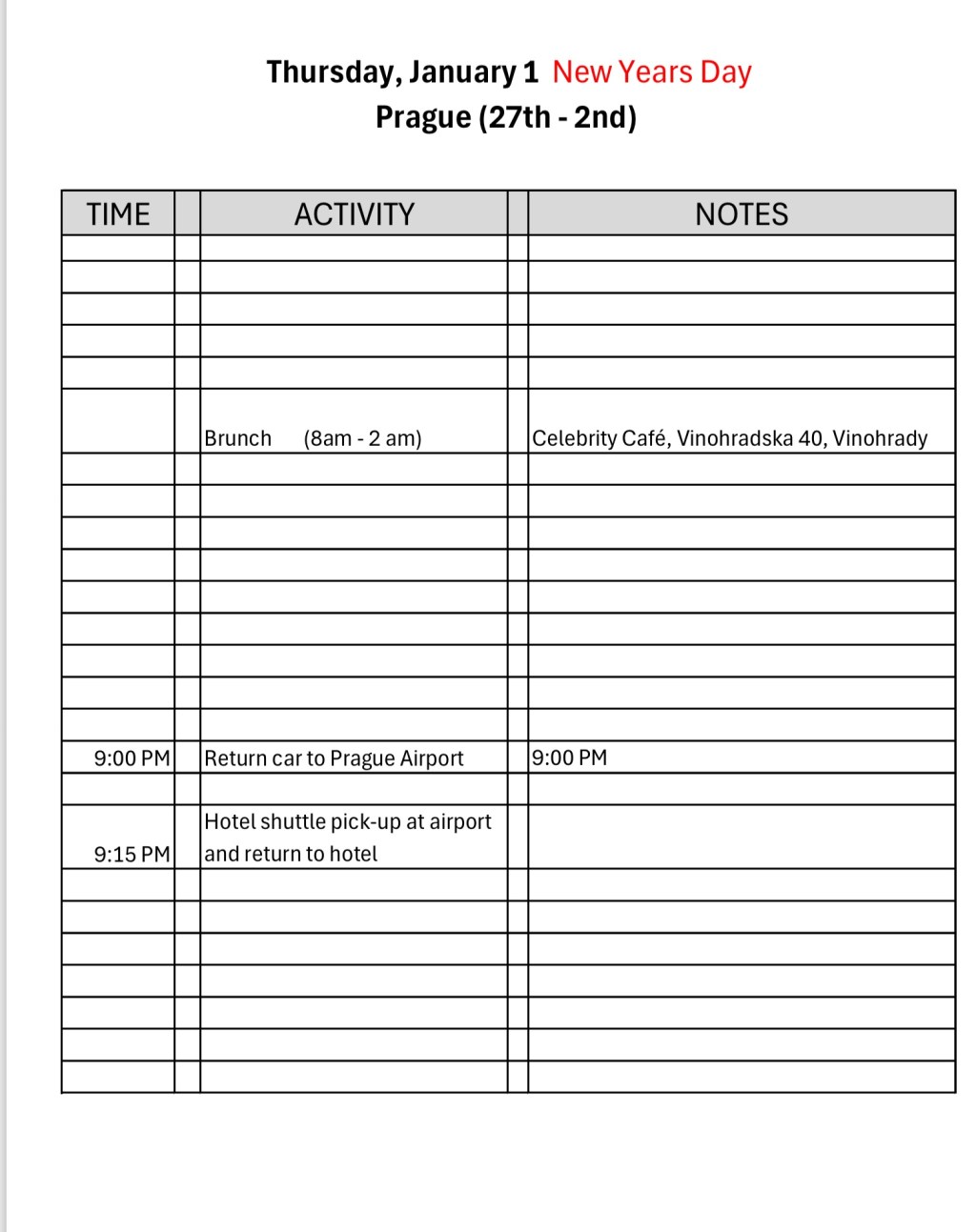 Thursday, January 1,&nbsp;2026